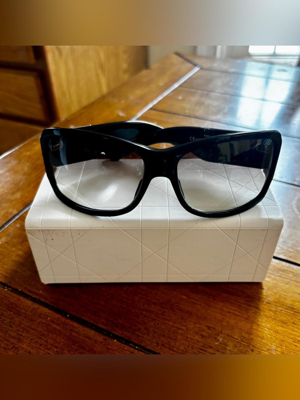 Dior Black Frame Sunglasses with Gradient Gray Lenses - Picture 3 of 10